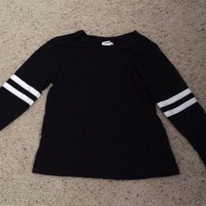 Black long sleeve shirt (2 white strips on arm)